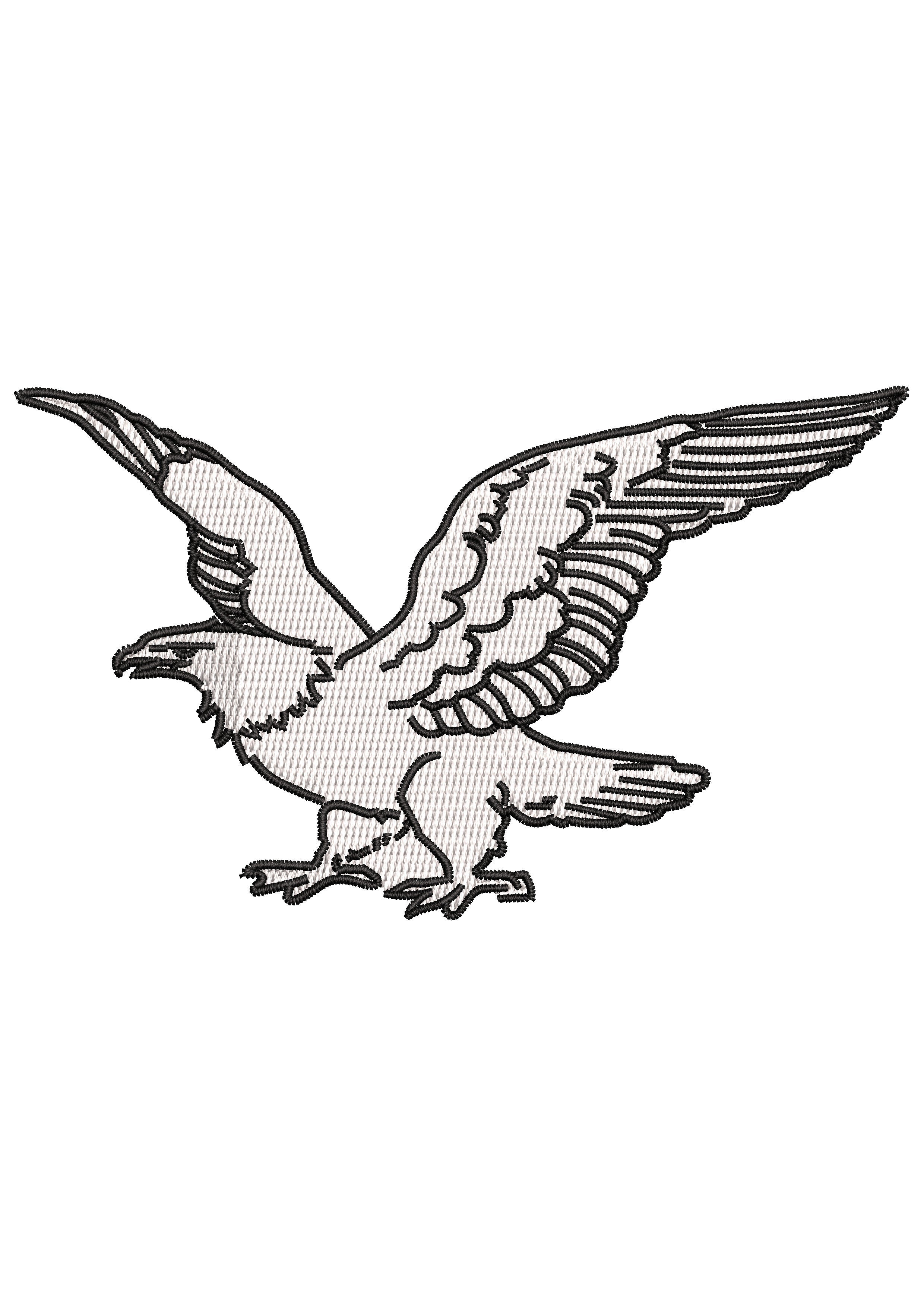 Flying Eagle Embroidery Design