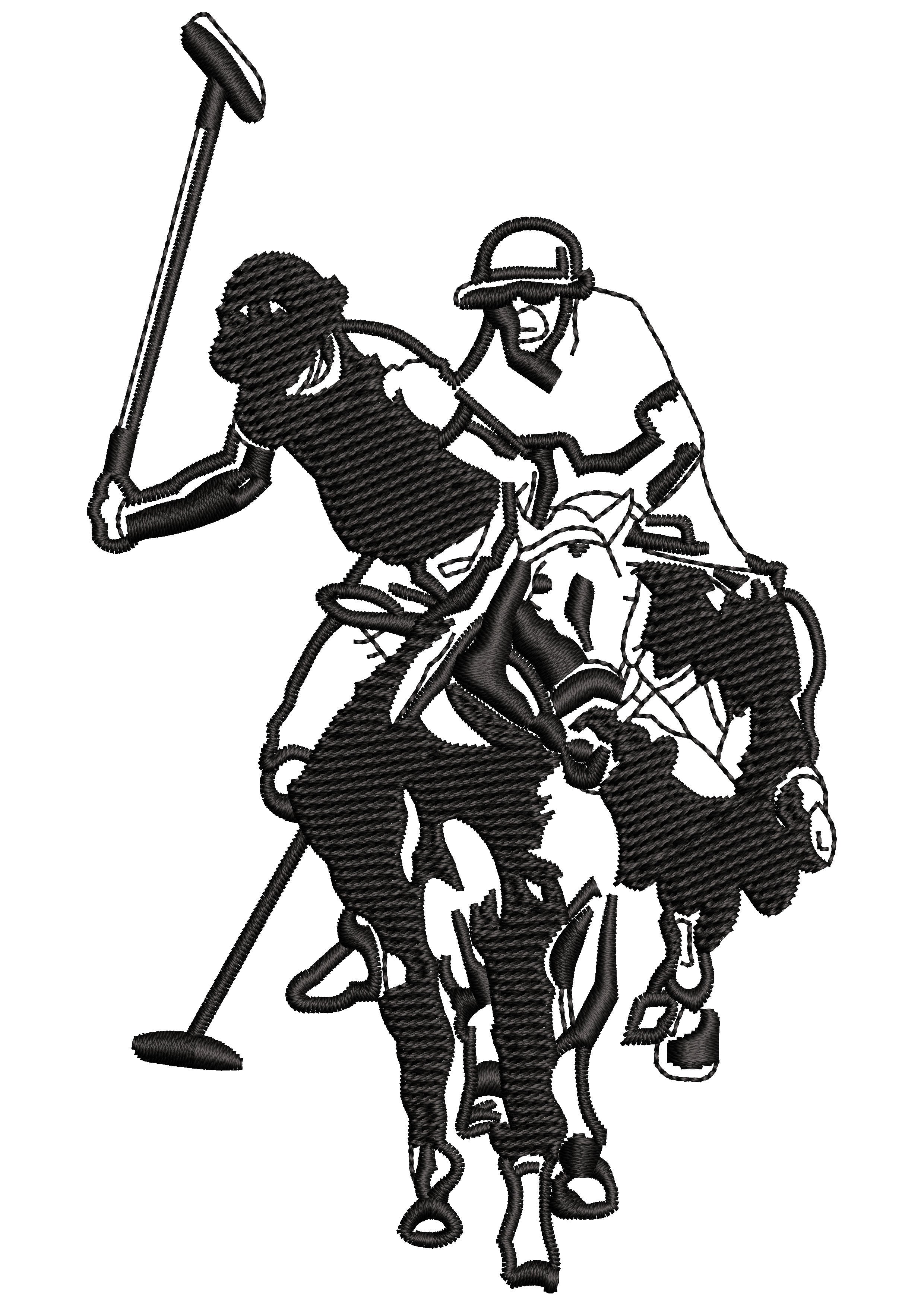 Players of Polo Embroidery Design