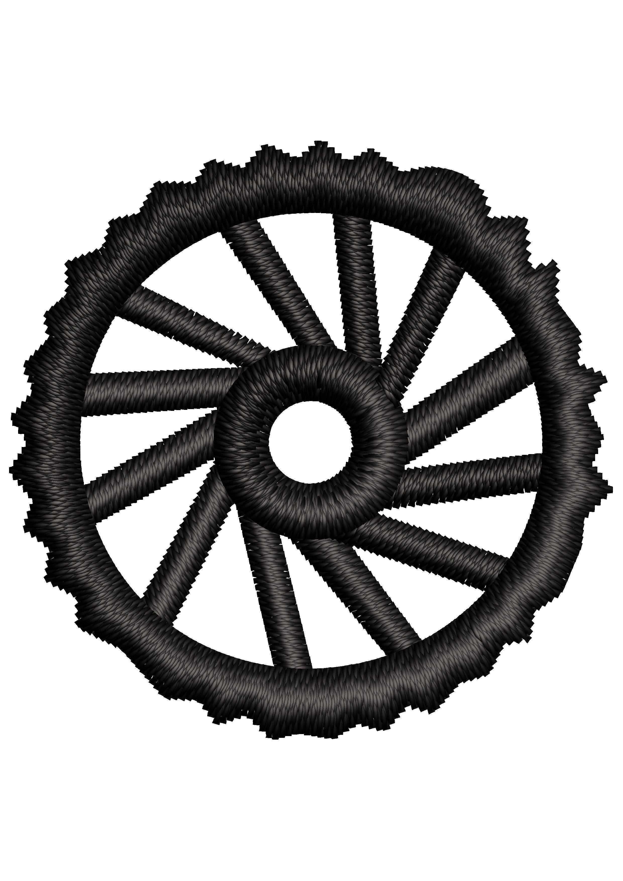 Tool Wheel Embroidery Design