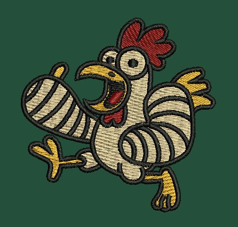 Running Rooster Embroidery Design