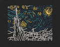 Starry Night Embroidery Design