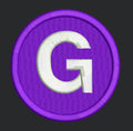 Purple Letter G Patch Embroidery Design