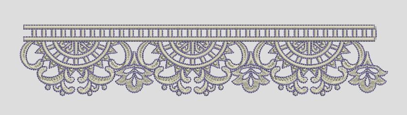 Fan Patterned Filigree Border Embroidery Design