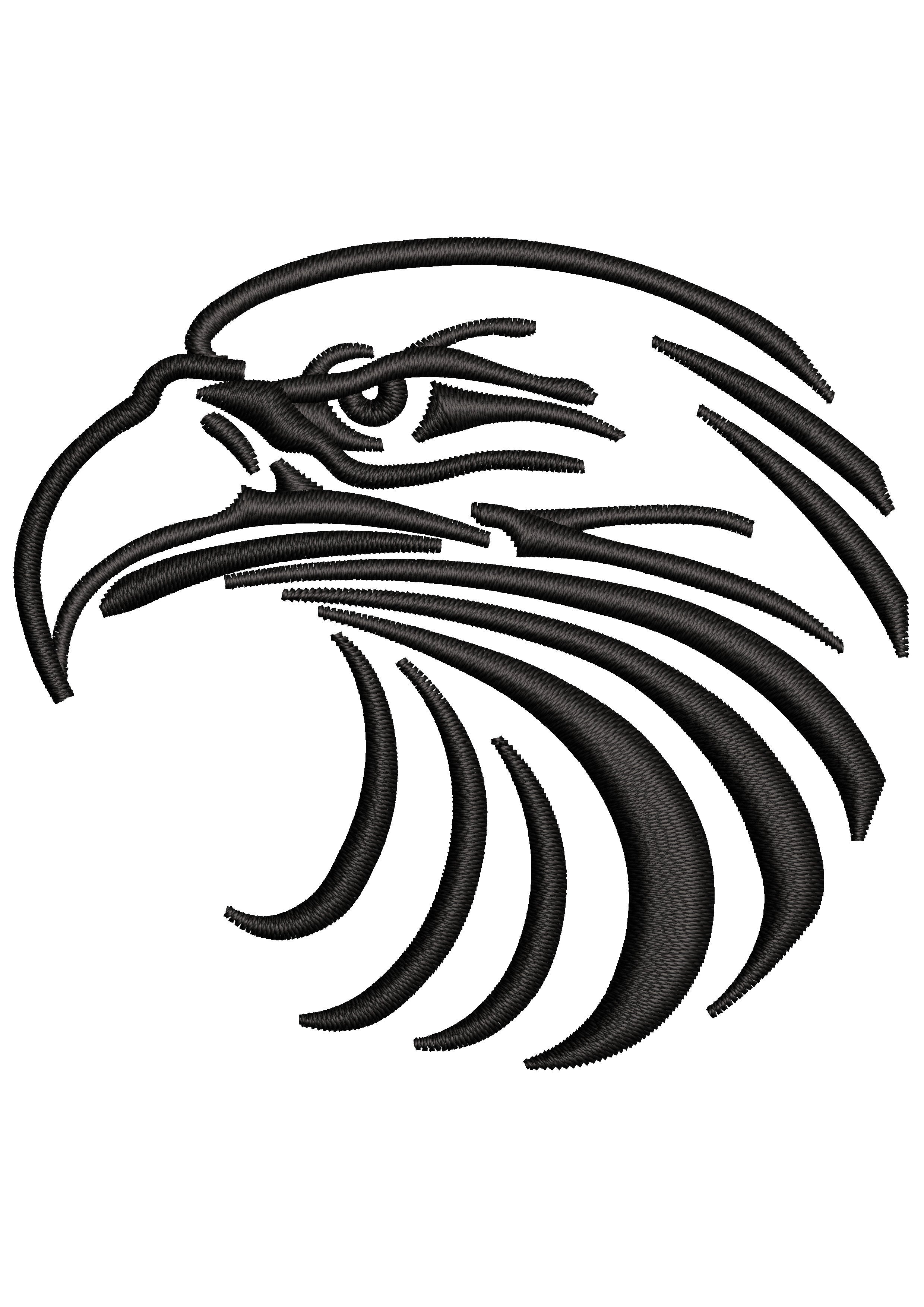 Head Eagle Embroidery Design
