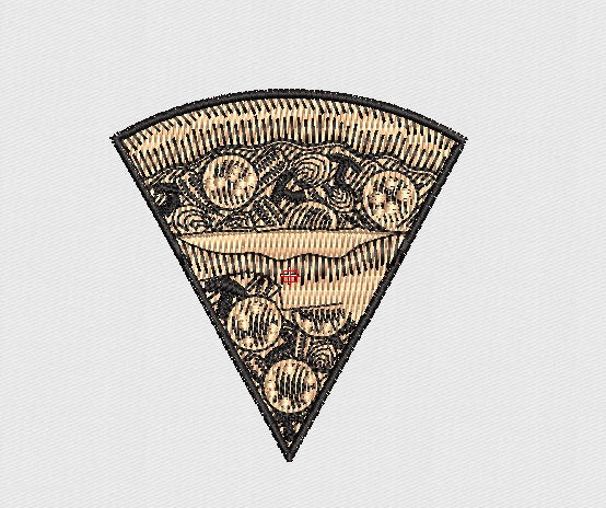 Pizza Embroidery Design