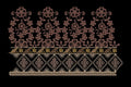 Floral Jacquard Border Purple Tree Embroidery Design