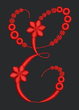 Floral Red Embroidery Design