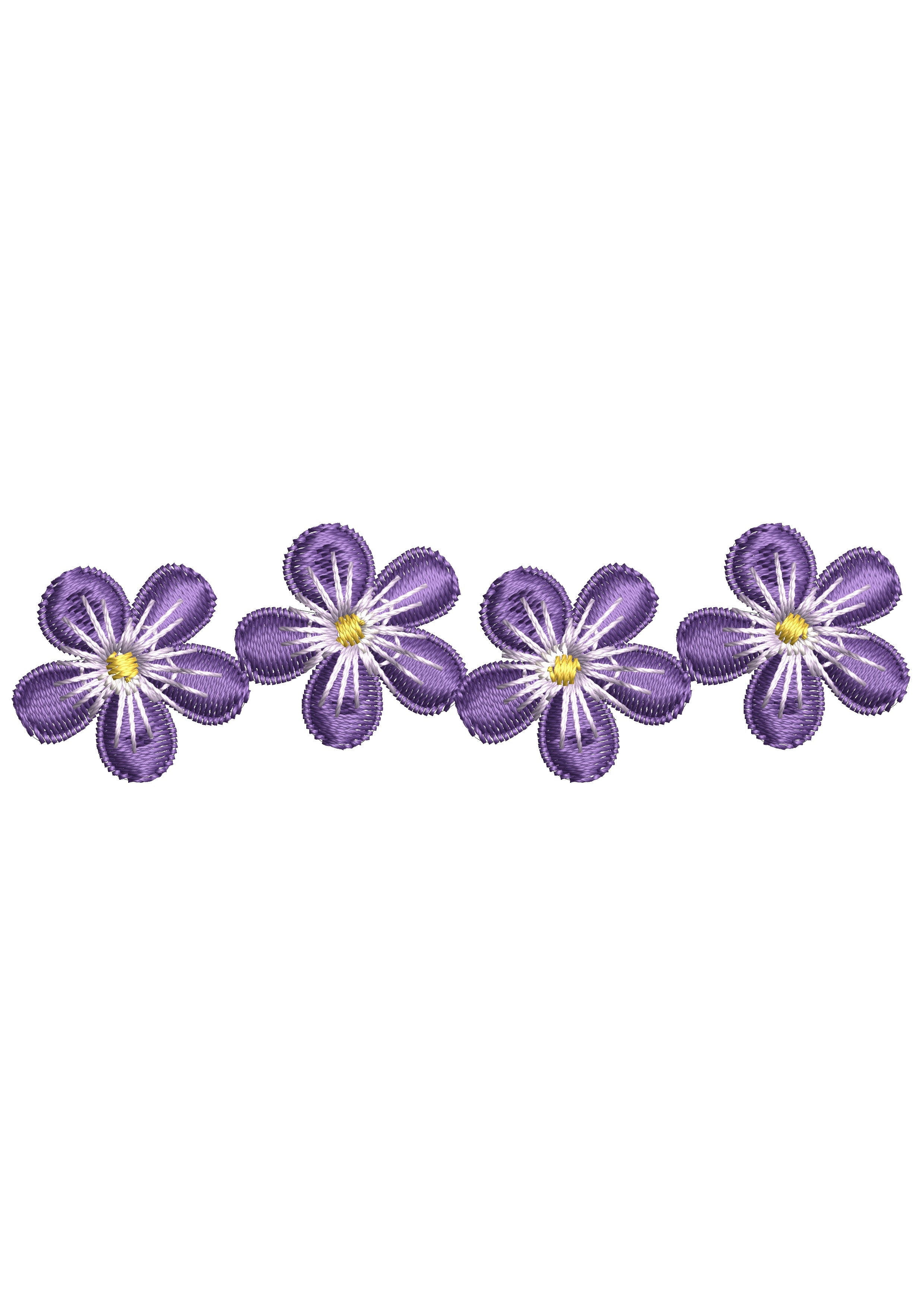 Blue Flower Embroidery Design