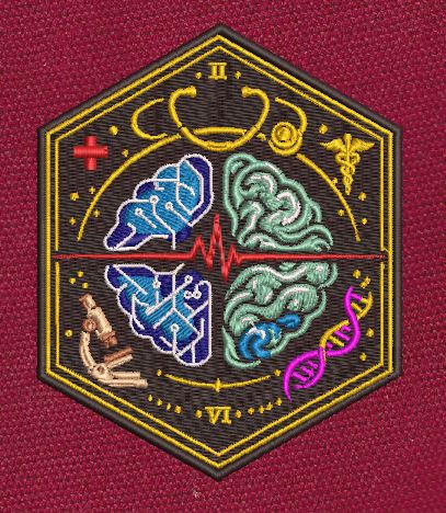 Brain Hexagon Multicolor Embroidery Design