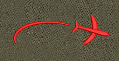Airplane Split Red Embroidery Design