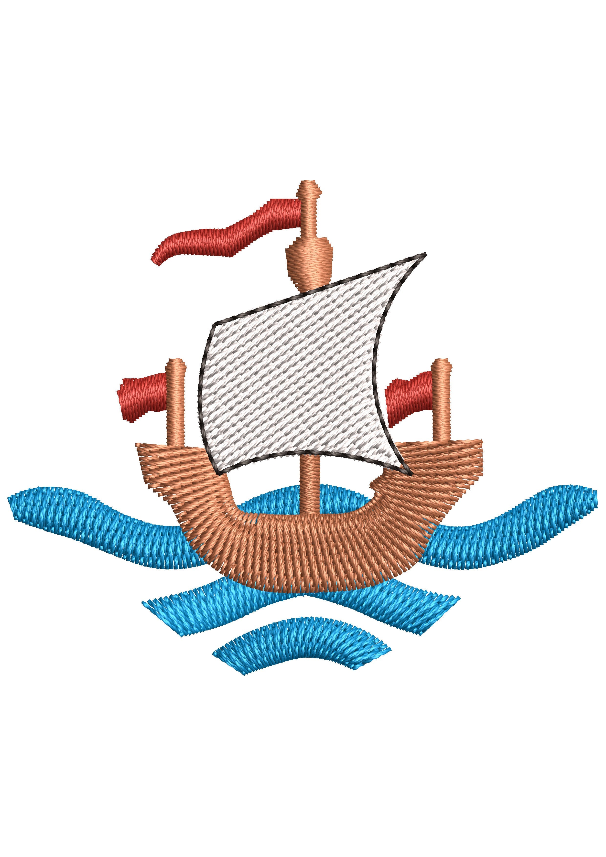 Tiny Boat Embroidery Design