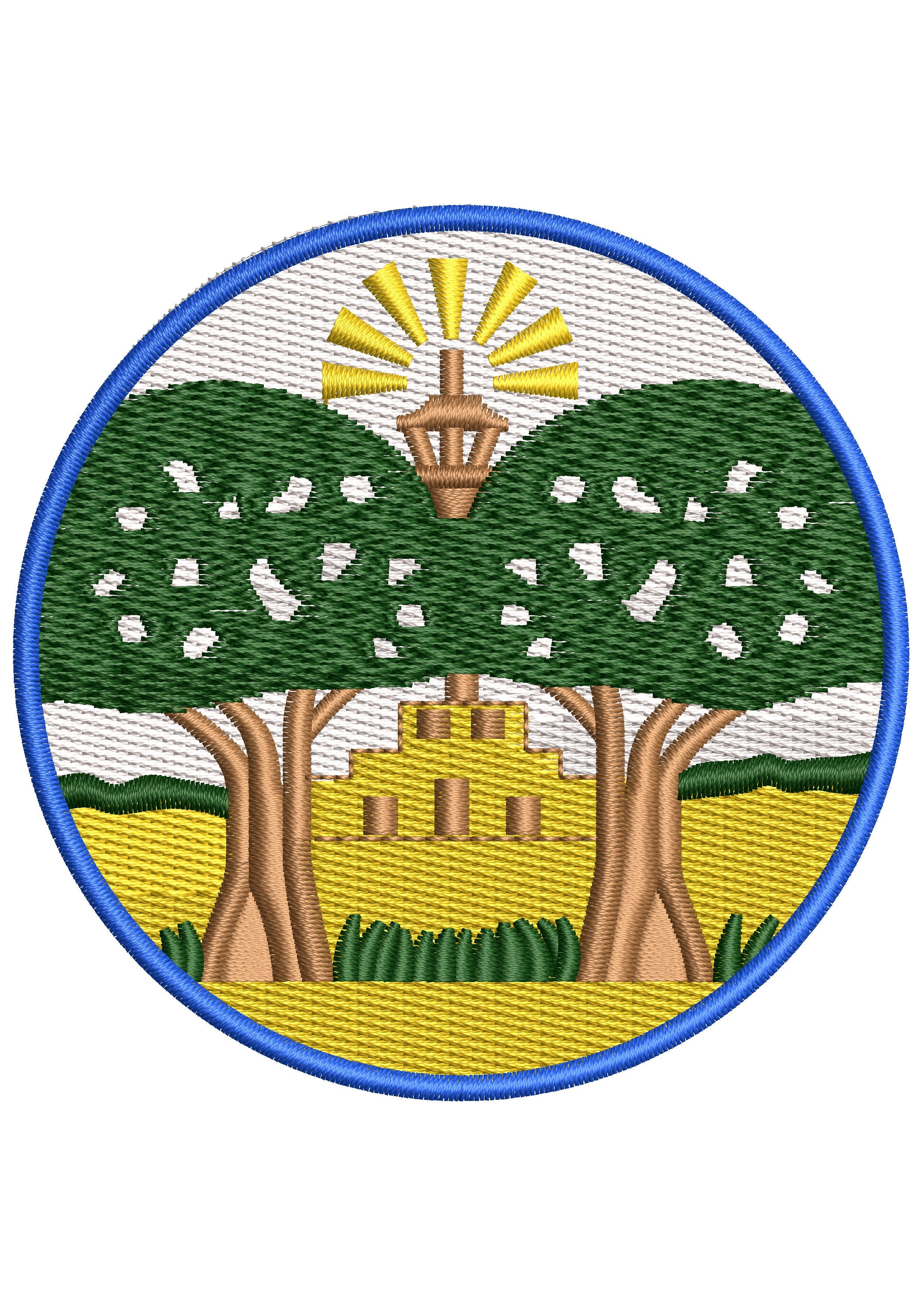 Green Trees Embroidery Design