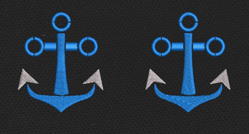 Twin Anchors Blue & Silver Embroidery Design
