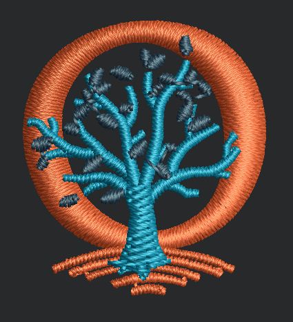 Tree Motif Nature Embroidery Design