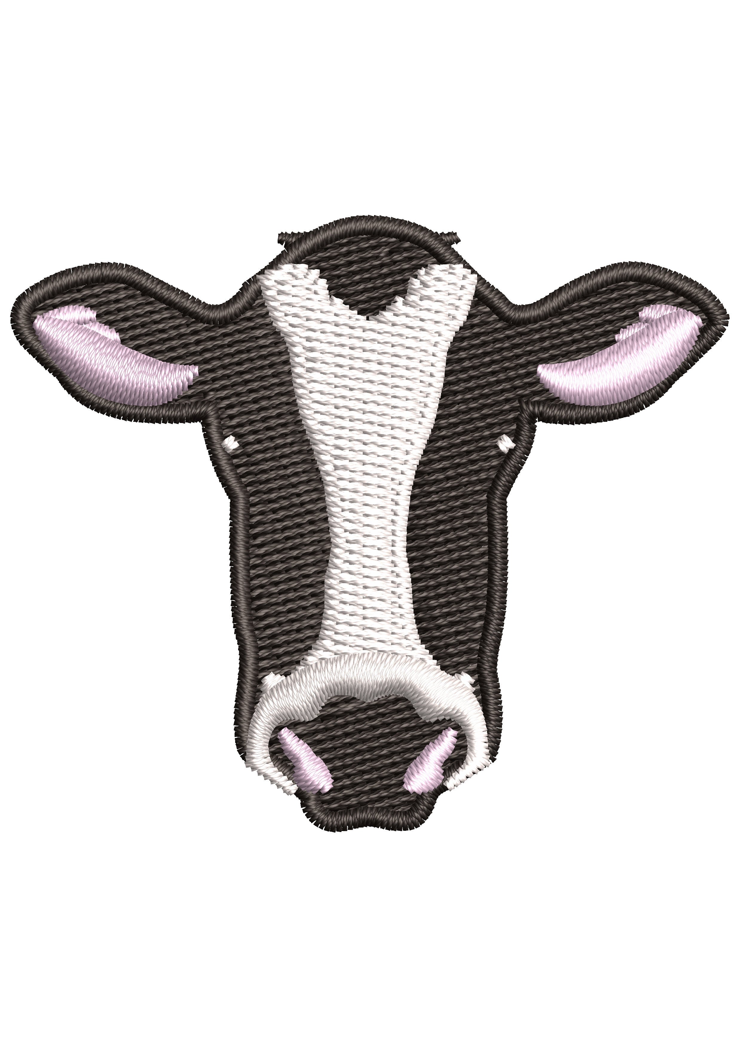 Cow Head Embroidery Design
