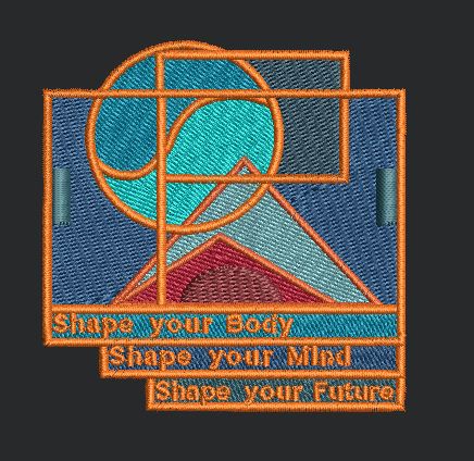 Geometric Holistic Transformation Emblem Embroidery Design