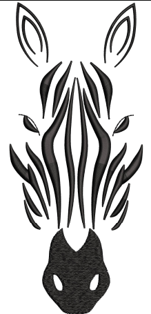 Zebra Face Embroidery Design