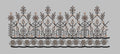 Chevron Leaf Spire and Rosette Border Embroidery Design