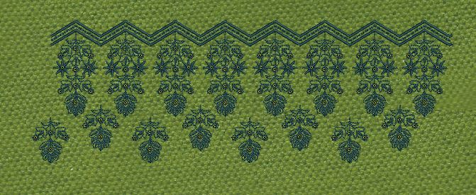 Floral Endless Border Green Flower Embroidery Design