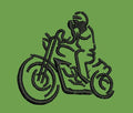 Motorcycle Rider Embroidery Design