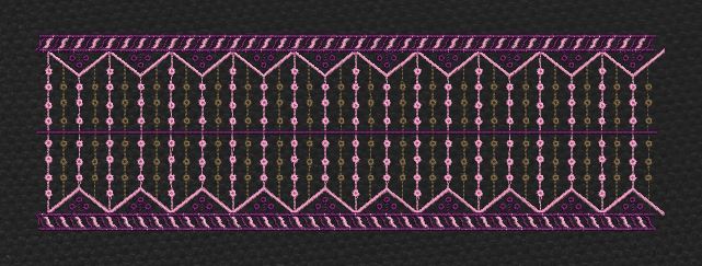 Floral Endless Border Purple Lines Embroidery Design