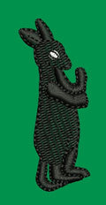 Upright Textured Rabbit Silhouette Embroidery Design
