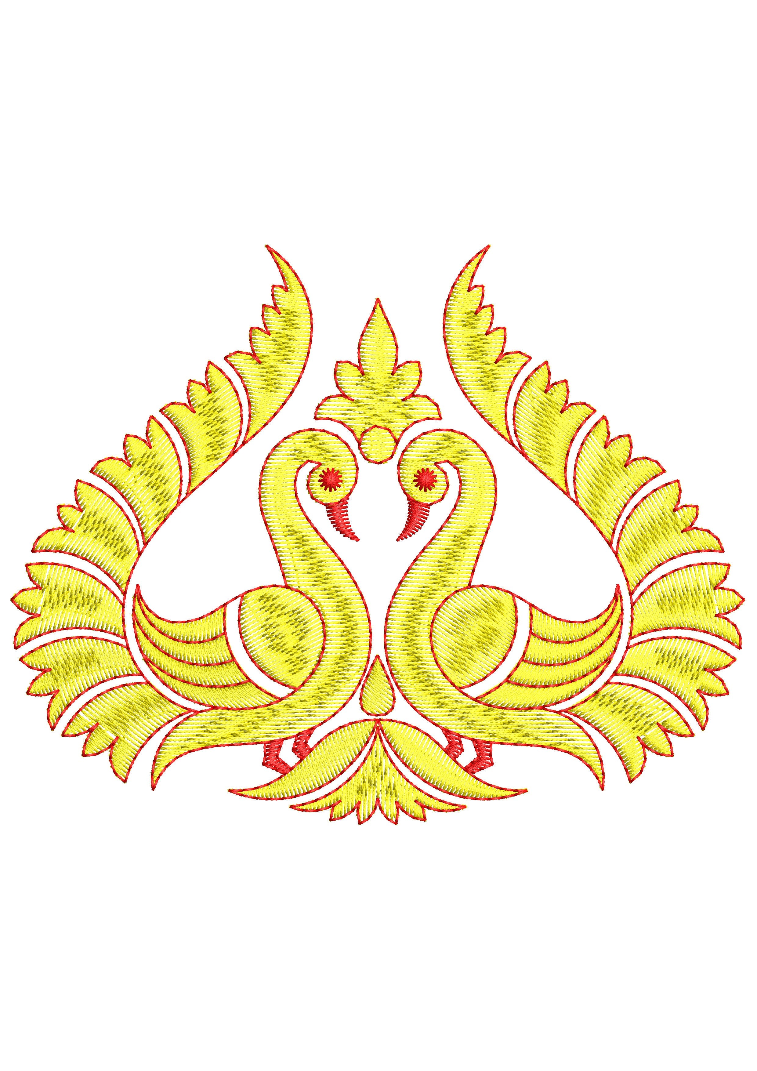 Two Peacock Embroidery Design