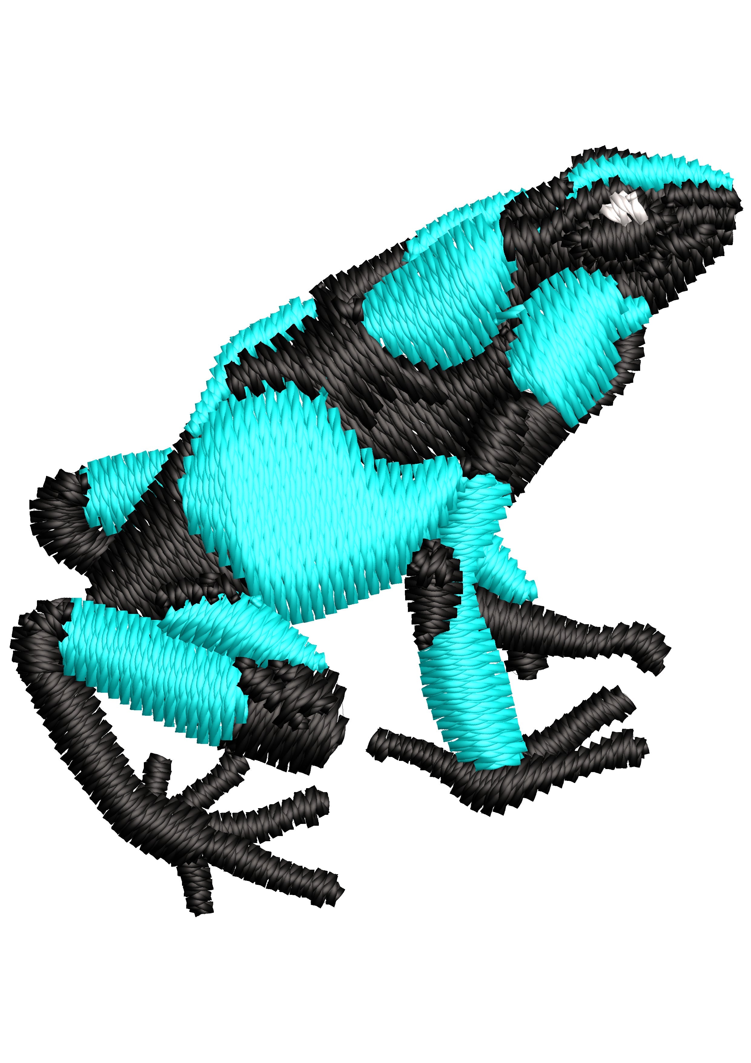 Frog Beauty Color Embroidery Design