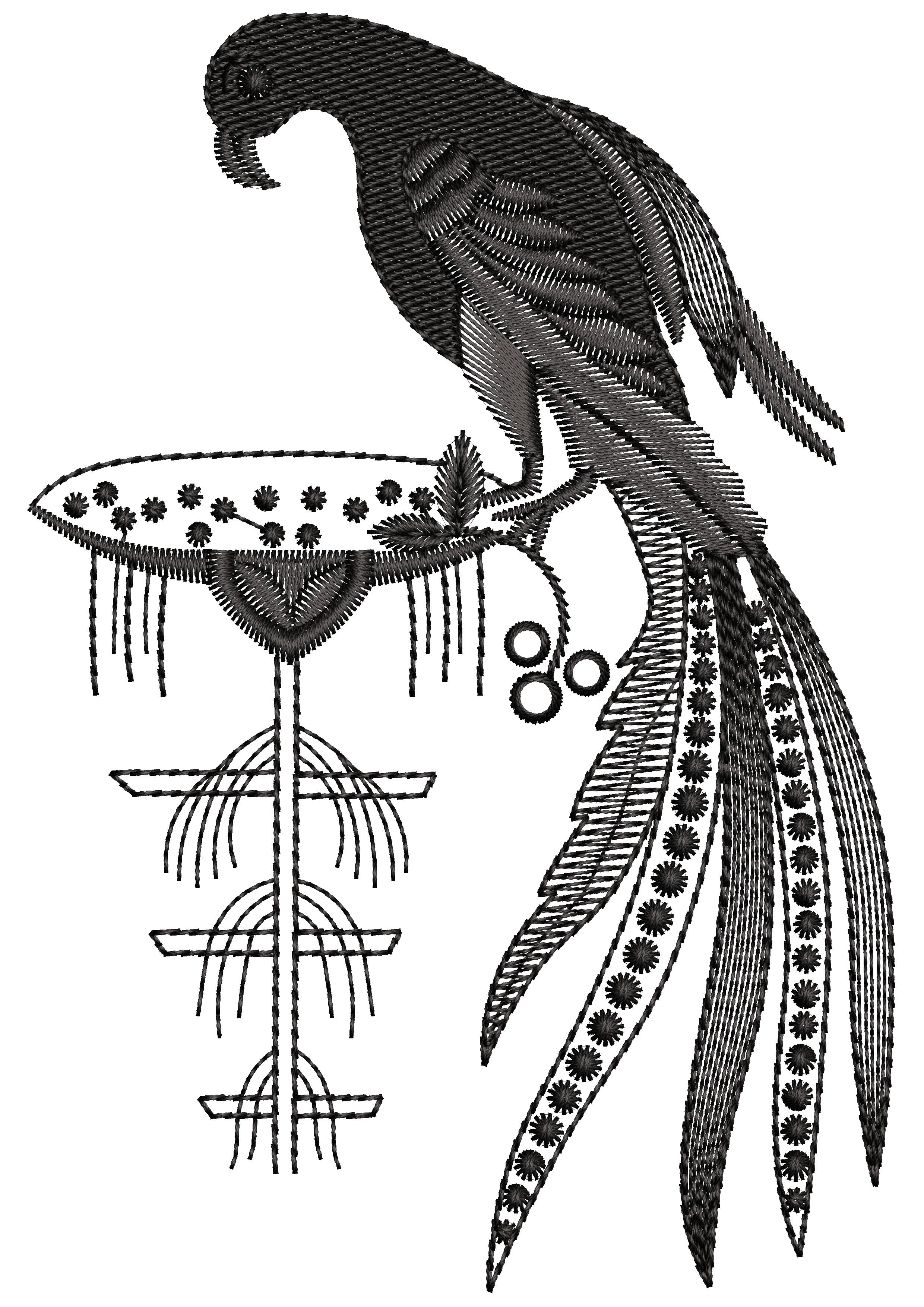 Parot Embroidery Design