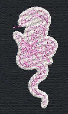 Coiled Snake Pink Embroidery Design