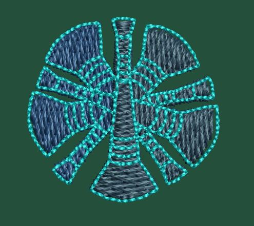 Abstract Geometric Circular Embroidery Design
