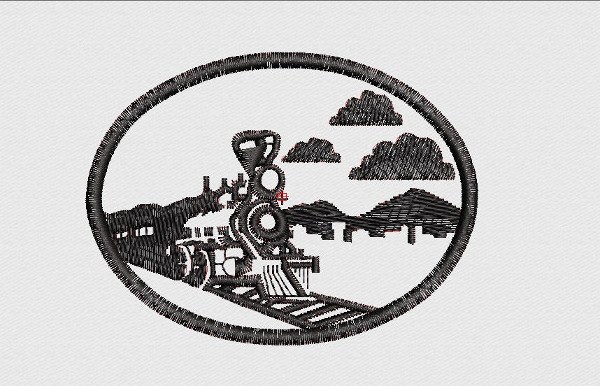 Train Embroidery Design