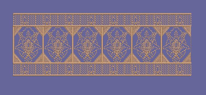 Floral Enclosure Ornate Geometric Border Embroidery Design