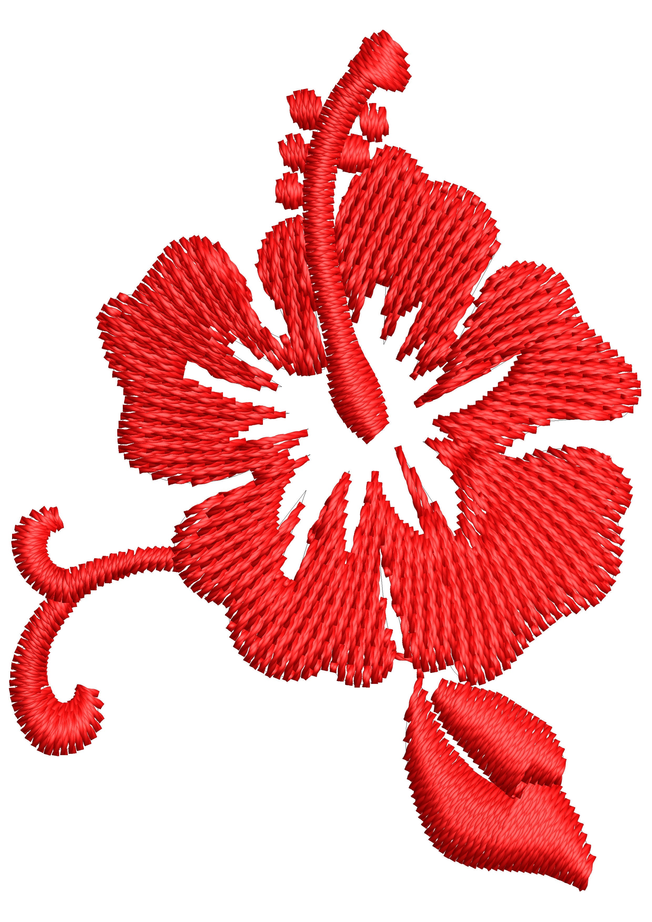 Red Flowry Embroidery Design