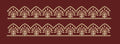 Maroon Peacock Fan Double Border Maroon & Golden Beige Embroidery Design