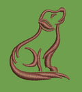 Contour Sitting Canine Embroidery Design