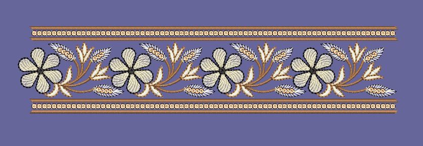 Floral Vine Border Embroidery Design