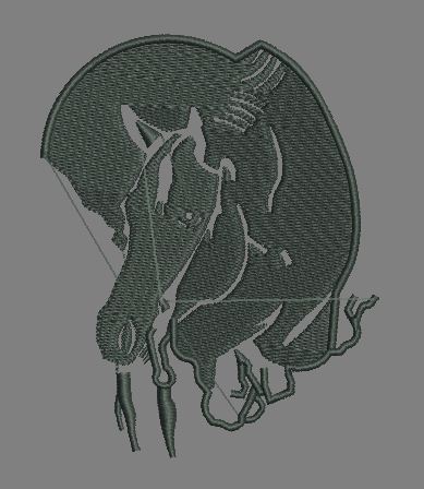 Stellar Equine Silhouette Embroidery Design