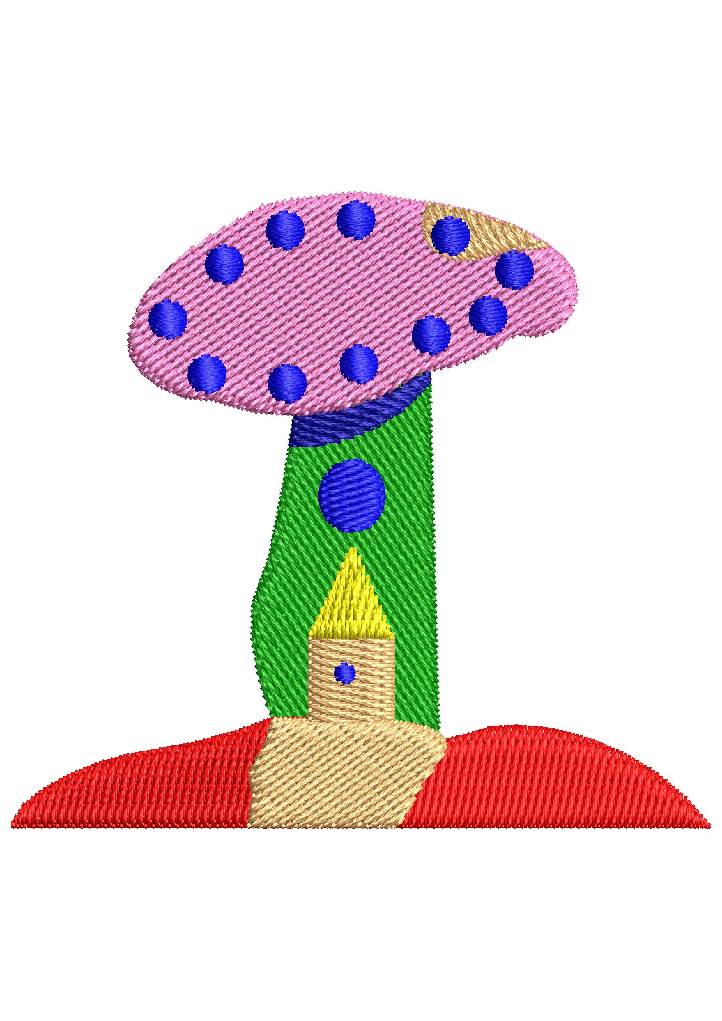 Tower House Embroidery Design