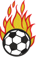 Football Fire Embroidery Design