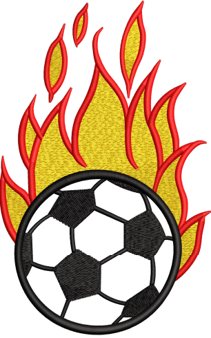 Football Fire Embroidery Design