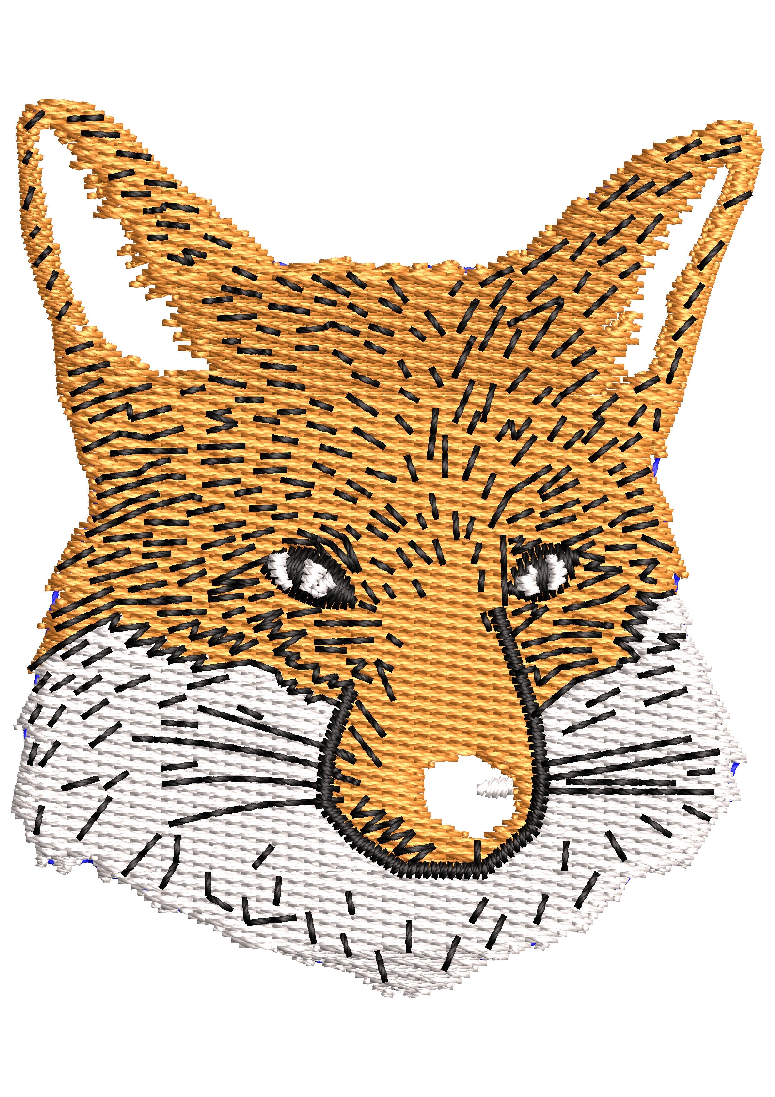 Fox Head Embroidery Design