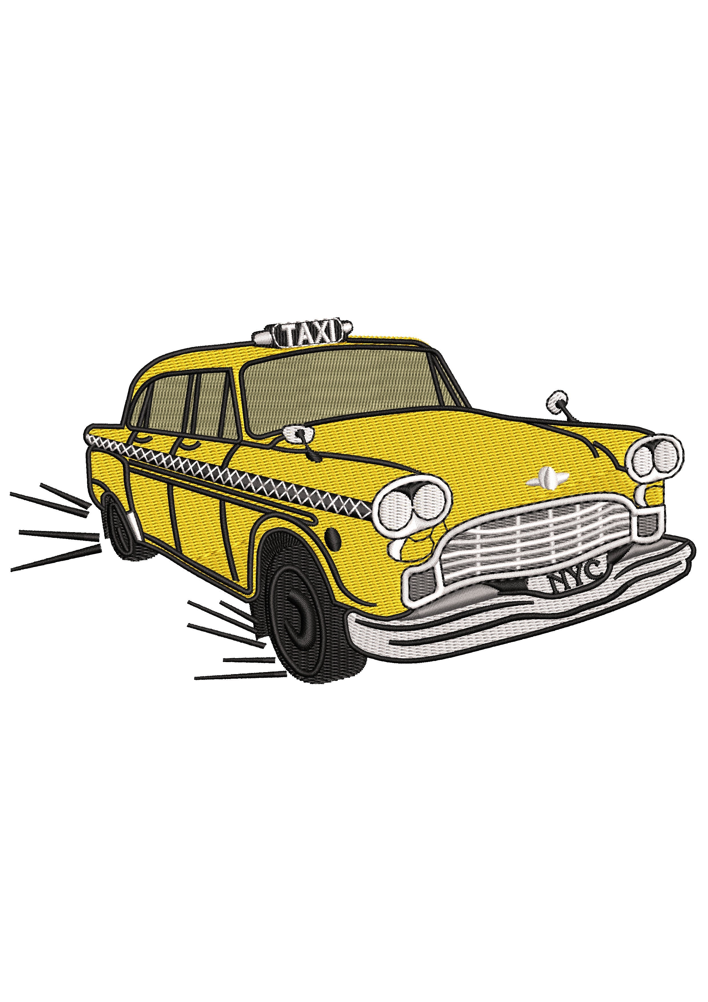 Car Taxi Embroidery Design