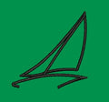 Abstract Geometric Sail Silhouette Embroidery Design