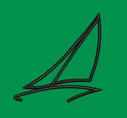 Abstract Geometric Sail Silhouette Embroidery Design