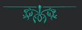 Teal Ornamental Floral Divider Embroidery Design