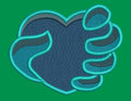 Heart Claw Emblem Embroidery Design