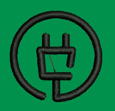 Circular Power Connection Embroidery Design