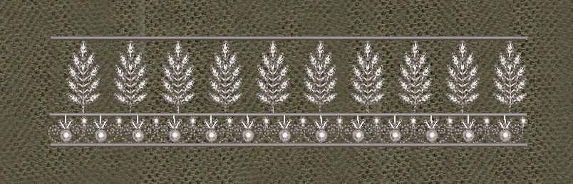 Floral Border White & Tan Embroidery Design