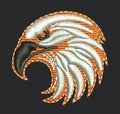 Stylized Raptor Profile Embroidery Design